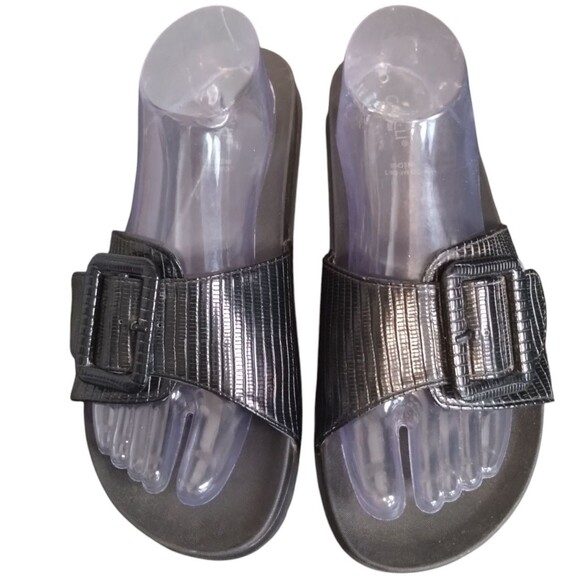 Capelli New York Sandals Womens 10 Flip Flop Slide Black Casual 10 - Picture 2 of 8